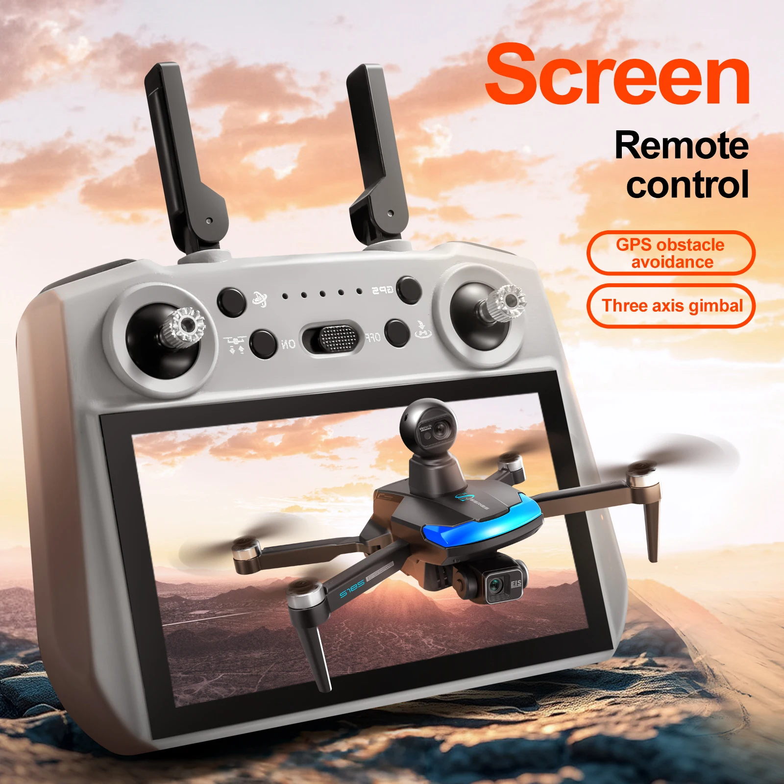 طائرة بدون طيار احترافية S185  - مراجعة Drone Gimbal Brushless وسعره