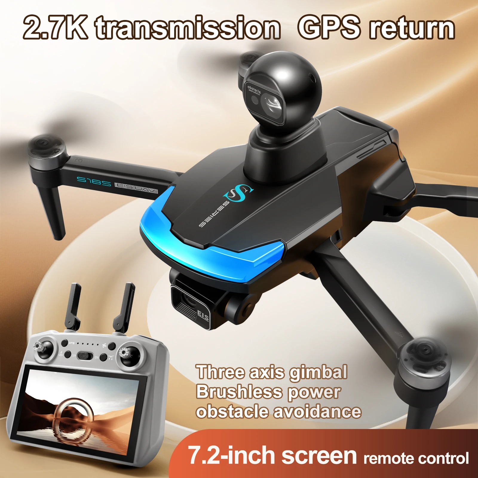 طائرة بدون طيار احترافية S185  - مراجعة Drone Gimbal Brushless وسعره
